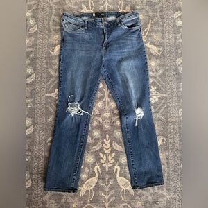Kut from the Kloth Dark Blue Distressed Catherine High Rise Boyfriend Jeans